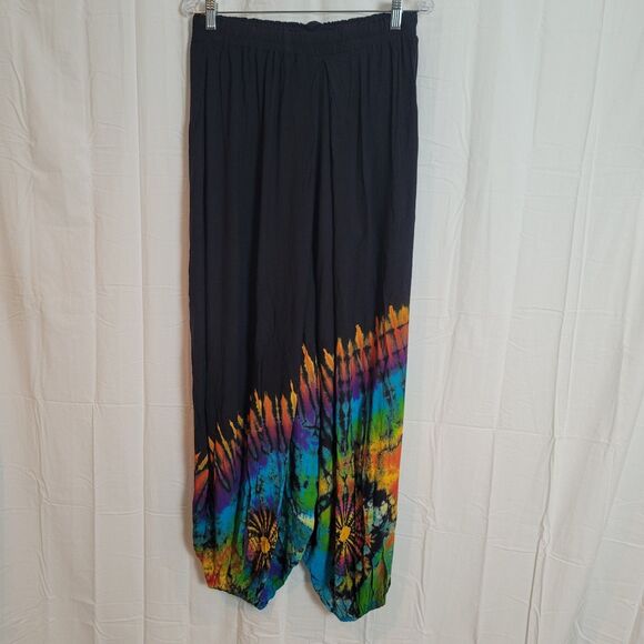 Katmandu Tie-Dye Balloon Leg Harem Pants Women's One Size S-L Rayon Hippie Boho - Picture 2 of 11